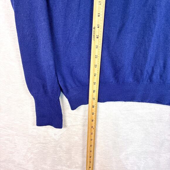 VTG Christian Dior V Neck Sweater Mens L Blue Old Money 80s Preppy Designer USA - Picture 3 of 7